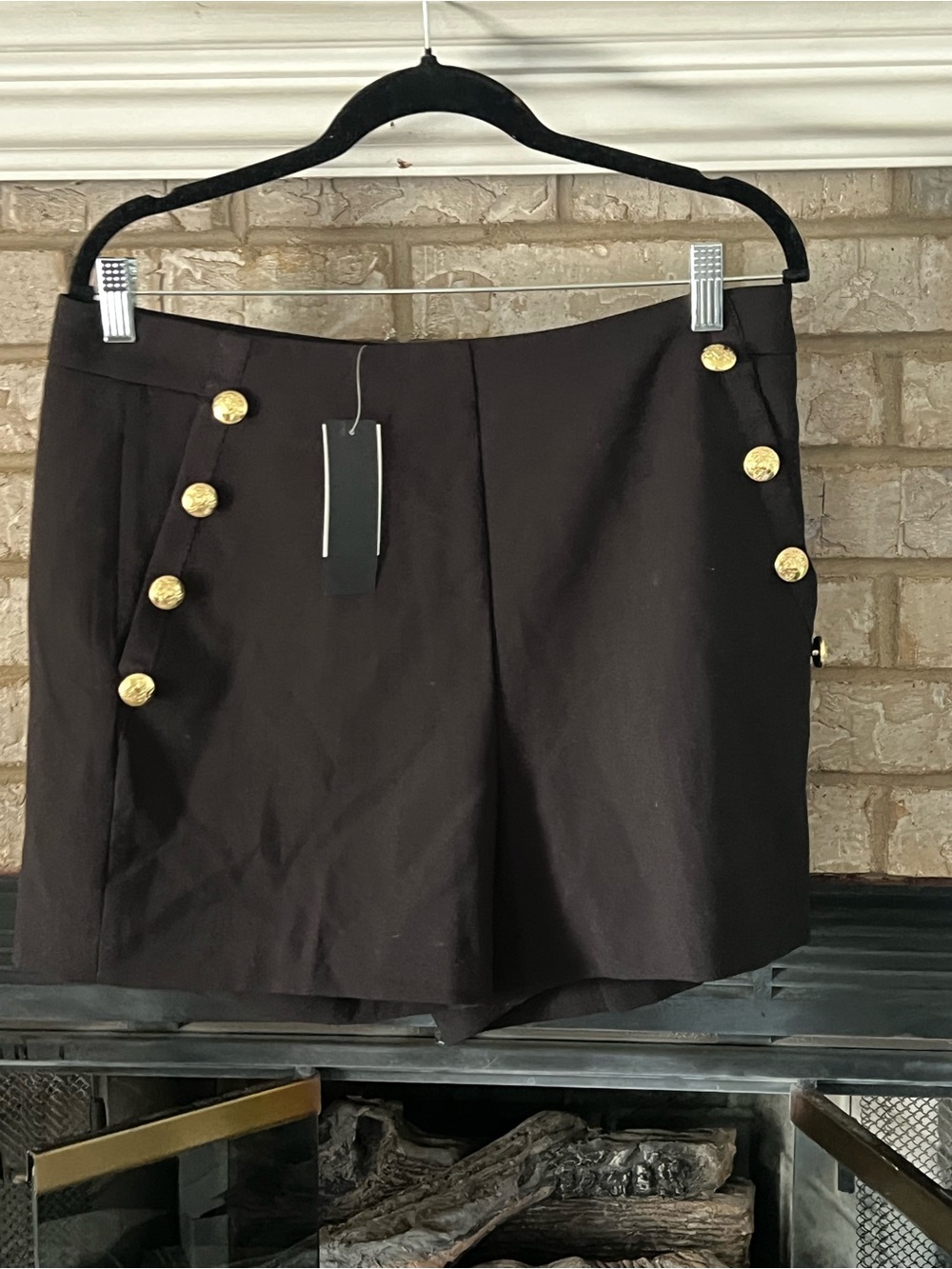 Banana Republic Black Shorts with Gold Buttons